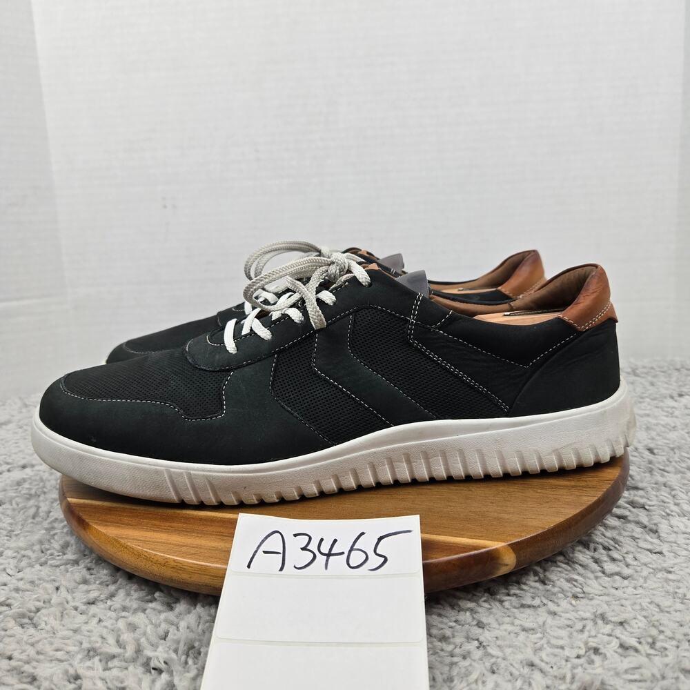 Johnston & Murphy Mens 13M McFarland Moc Toe Black Casual Lace Up Daily Sneaker
